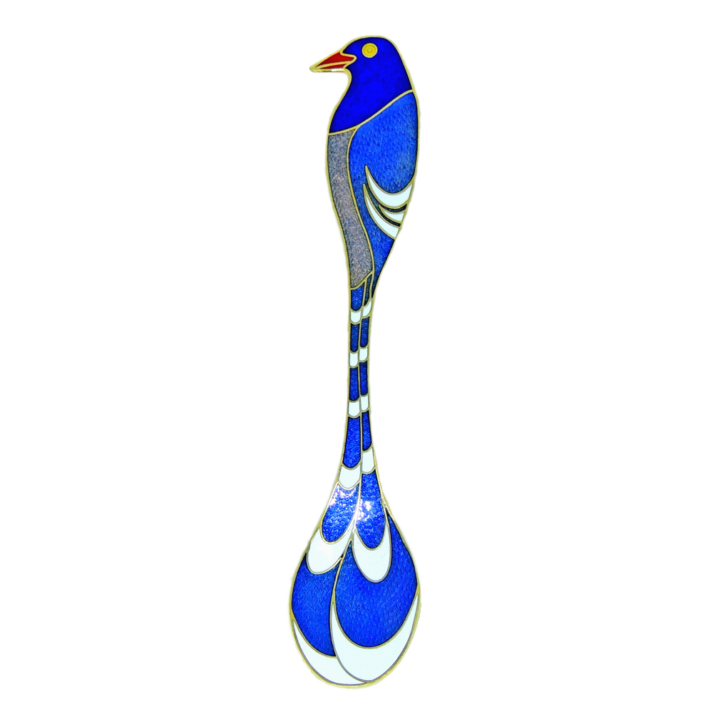 湯匙設計，台灣紀念湯匙， 景泰藍藍鵲湯匙